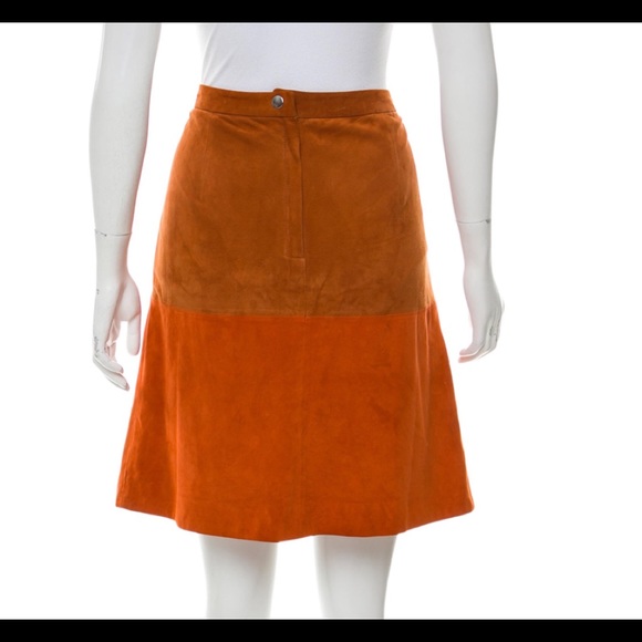 OPENING CEREMONY Two-Toned Orange Suede Skirt S - Picture 2 of 2
